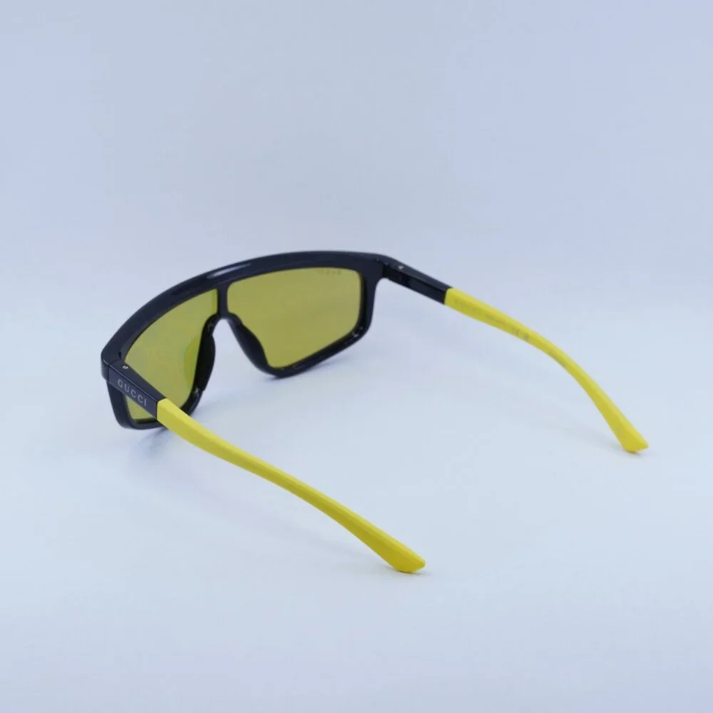 🕶️ New Gucci GG1736S 004 Sunglasses - Black Frame,Yellow with GG Pattern Lenses